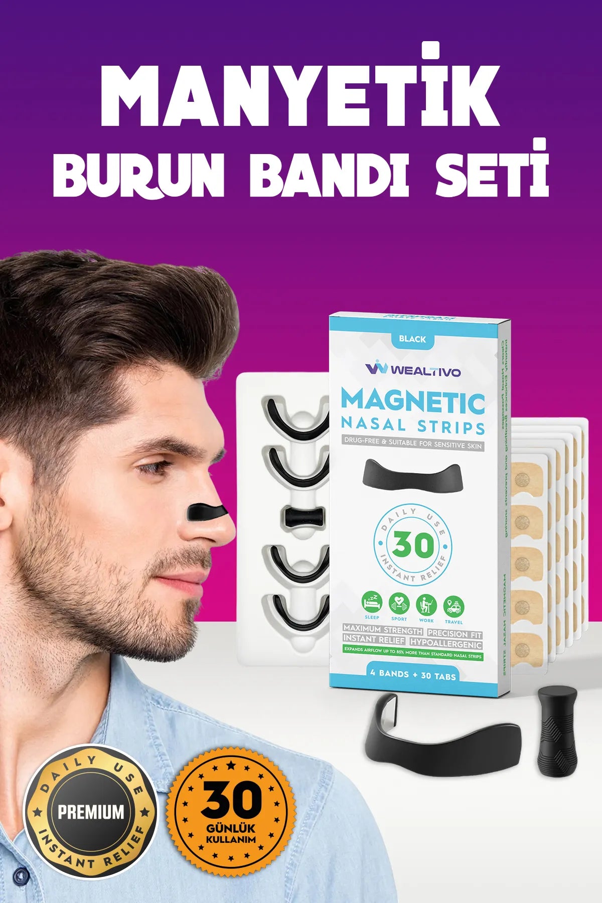 Mıknatıslı Premium Burun Bandı Seti