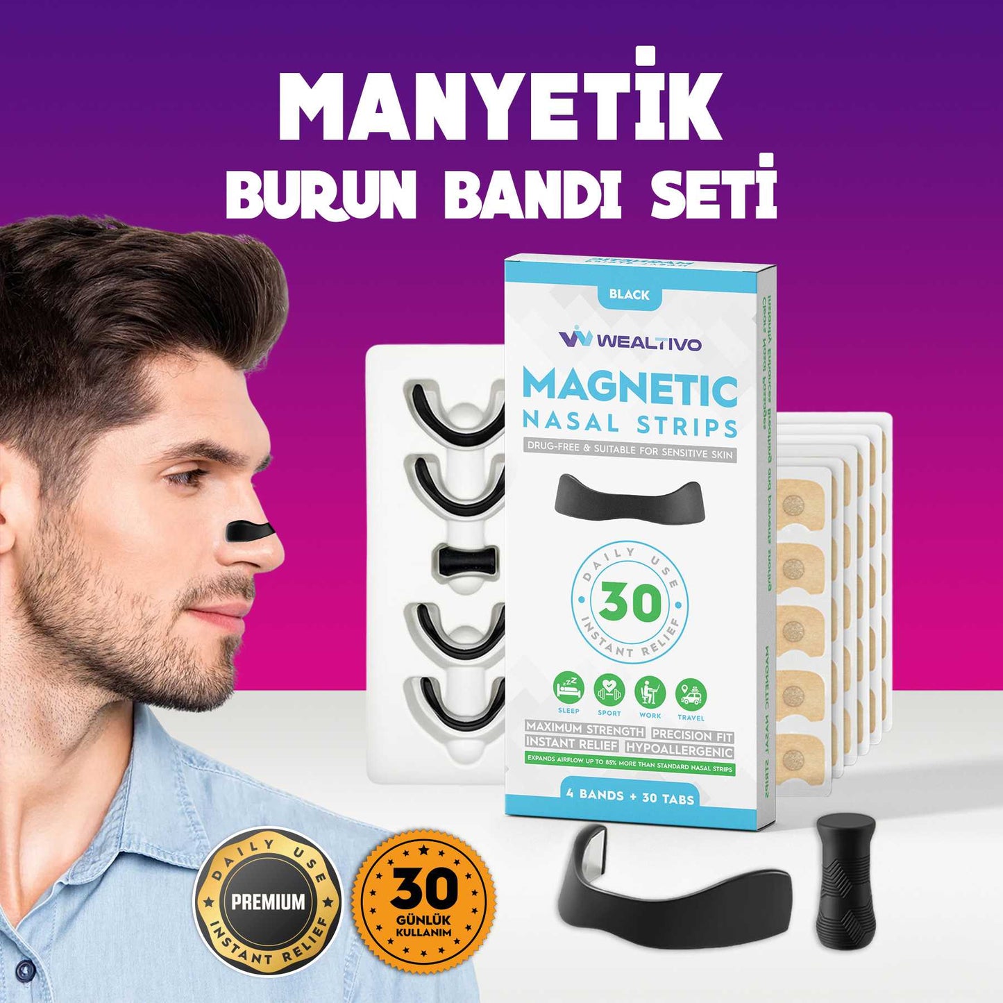 Mıknatıslı Premium Burun Bandı Seti