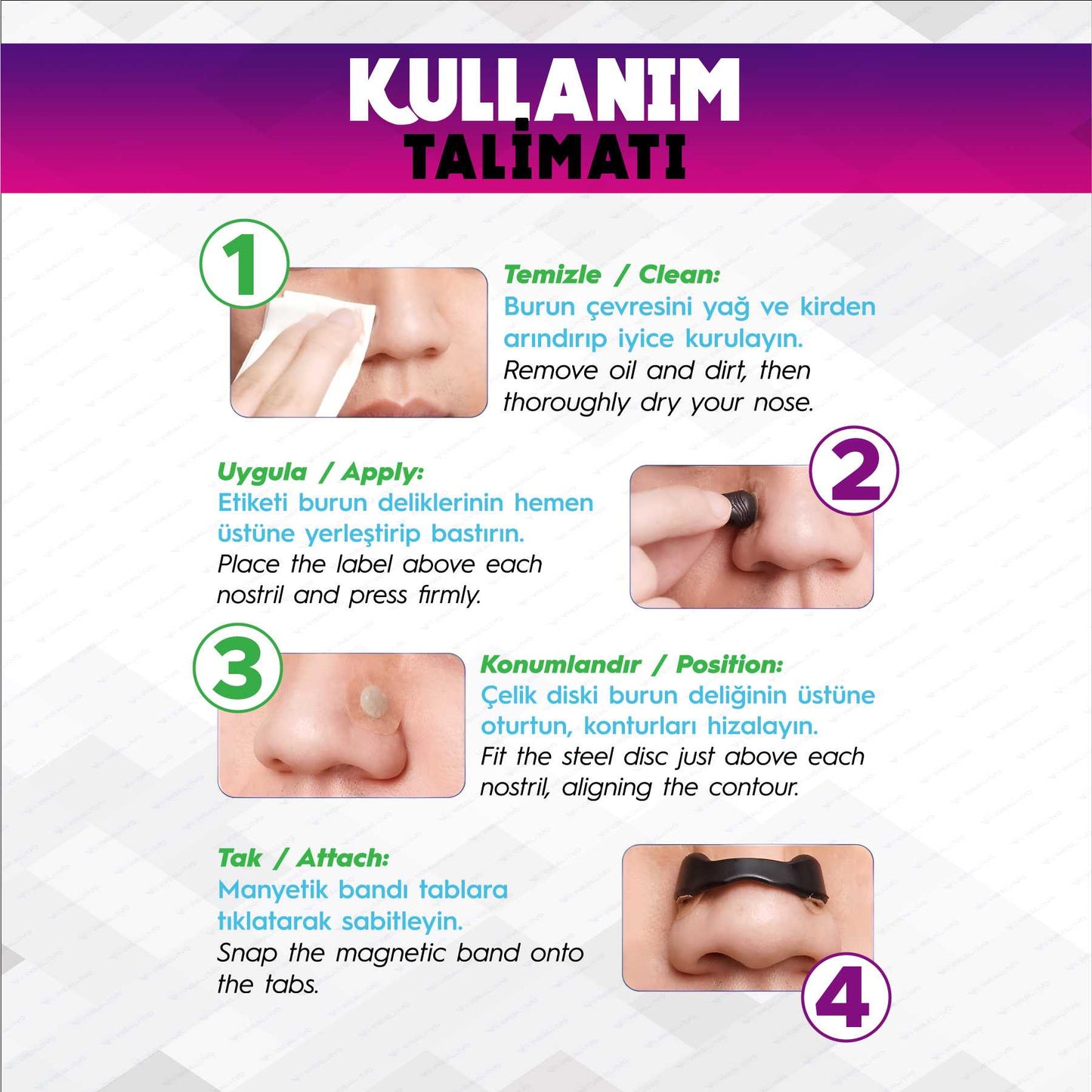 Mıknatıslı Premium Burun Bandı Seti