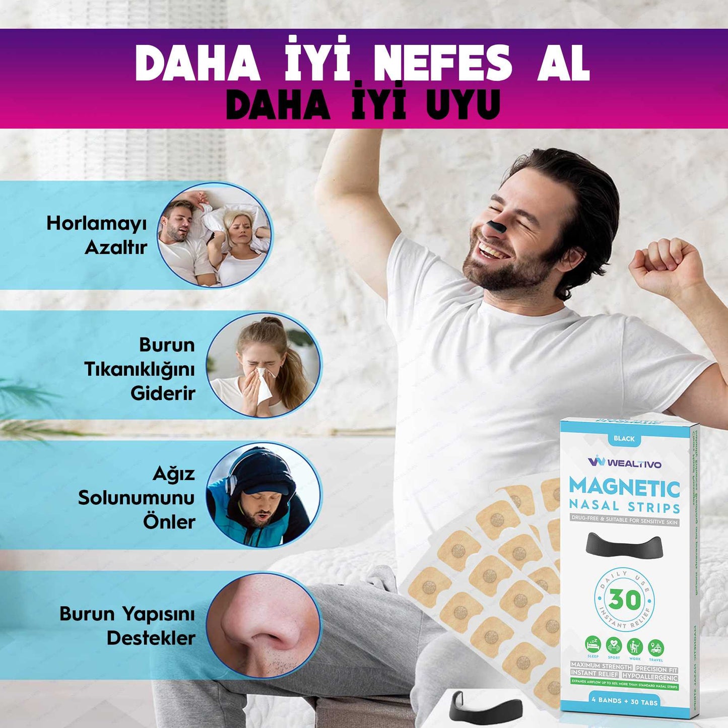 Mıknatıslı Premium Burun Bandı Seti