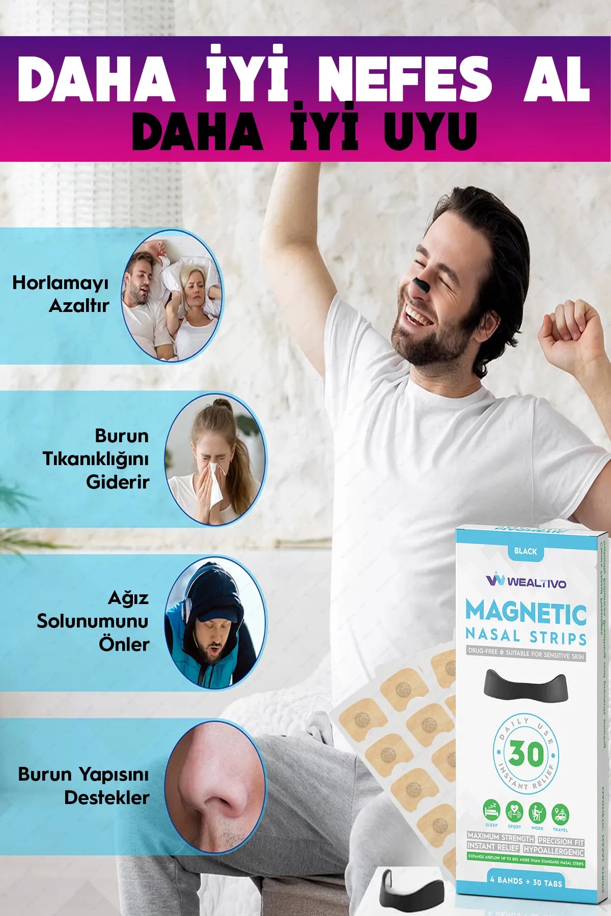 Mıknatıslı Premium Burun Bandı Seti